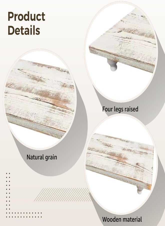 Varku Wood Riser, 13.4 x 9.4 x 2.4 in Rustic Wooden Riser Decorative Tray Farmhouse Pedestal Stand, Distressed Wood Decorative Tray, Wooden Display Stand for Kitchen, Bathroom, Coffee Table Decor - Image 5